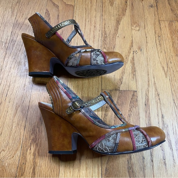 Like new cute patchwork heels by Bobbi Blu (7.5) - Picture 3 of 4